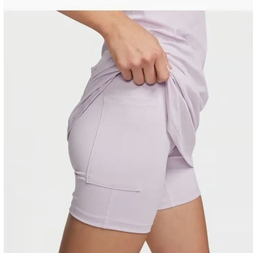 NWT~ Women's Nike Bliss Luxe Womens Training Dress Built In Shorts Lilac XL - Picture 3 of 13